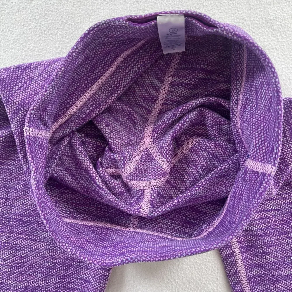Ivivva By Lululemon Girl Purple Dot Print Rhythmic 17” Crop Legging Youth 12